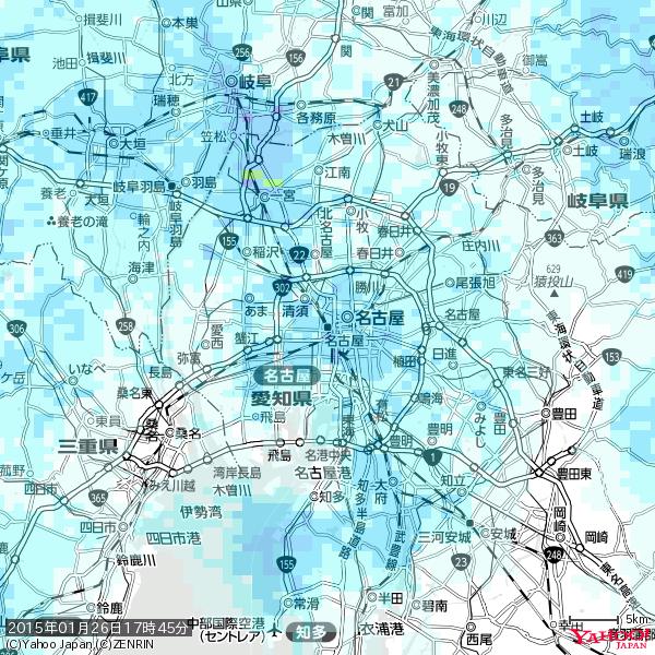 名古屋の天気(雨) 降水強度: 3.63(mm/h) 2015年01月26日 17時45分の雨雲 #雨雲bot #bot 名古屋の天気(雨) 降水強度: 3.63(mm/h) 2015年01月26日 17時45分の雨雲 #雨雲bot #bot