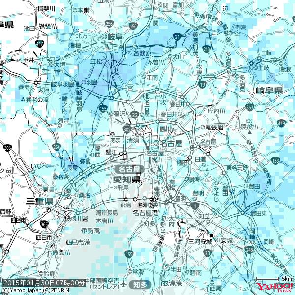 名古屋の天気(雨) 降水強度: 1.35(mm/h) 2015年01月30日 07時00分の雨雲 #雨雲bot #bot 名古屋の天気(雨) 降水強度: 1.35(mm/h) 2015年01月30日 07時00分の雨雲 #雨雲bot #bot