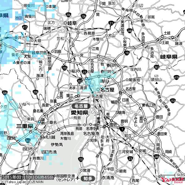 名古屋の天気(雨) 降水強度: 1.25(mm/h) 2015年02月10日 06時45分の雨雲 #雨雲bot #bot 名古屋の天気(雨) 降水強度: 1.25(mm/h) 2015年02月10日 06時45分の雨雲 #雨雲bot #bot