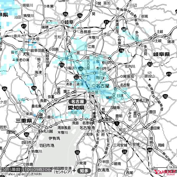 名古屋の天気(雨) 降水強度: 1.55(mm/h) 2015年02月10日 09時20分の雨雲 #雨雲bot #bot 名古屋の天気(雨) 降水強度: 1.55(mm/h) 2015年02月10日 09時20分の雨雲 #雨雲bot #bot