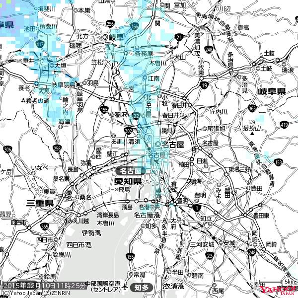 名古屋の天気(雨) 降水強度: 1.45(mm/h) 2015年02月10日 11時25分の雨雲 #雨雲bot #bot 名古屋の天気(雨) 降水強度: 1.45(mm/h) 2015年02月10日 11時25分の雨雲 #雨雲bot #bot