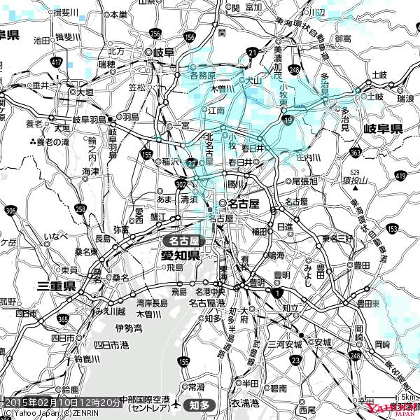 名古屋の天気(雨) 降水強度: 0.95(mm/h) 2015年02月10日 12時20分の雨雲 #雨雲bot #bot 名古屋の天気(雨) 降水強度: 0.95(mm/h) 2015年02月10日 12時20分の雨雲 #雨雲bot #bot