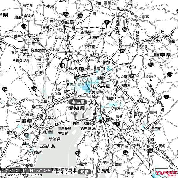 名古屋の天気(雨) 降水強度: 1.85(mm/h) 2015年02月12日 15時05分の雨雲 #雨雲bot #bot 名古屋の天気(雨) 降水強度: 1.85(mm/h) 2015年02月12日 15時05分の雨雲 #雨雲bot #bot