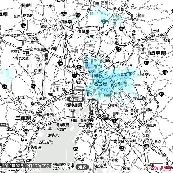 名古屋の天気(雨) 降水強度: 1.85(mm/h) 2015年02月12日 17時55分の雨雲 #雨雲bot #bot 名古屋の天気(雨) 降水強度: 1.85(mm/h) 2015年02月12日 17時55分の雨雲 #雨雲bot #bot