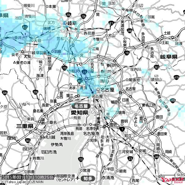 名古屋の天気(雨) 降水強度: 7.25(mm/h) 2015年02月13日 10時25分の雨雲 #雨雲bot #bot 名古屋の天気(雨) 降水強度: 7.25(mm/h) 2015年02月13日 10時25分の雨雲 #雨雲bot #bot