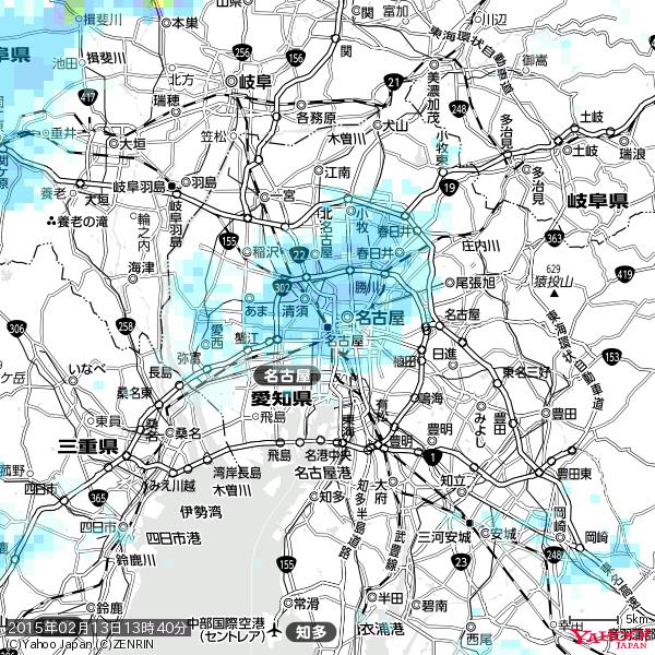 名古屋の天気(雨) 降水強度: 6.75(mm/h) 2015年02月13日 13時40分の雨雲 #雨雲bot #bot 名古屋の天気(雨) 降水強度: 6.75(mm/h) 2015年02月13日 13時40分の雨雲 #雨雲bot #bot