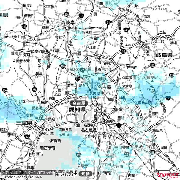 名古屋の天気(雨) 降水強度: 3.88(mm/h) 2015年02月13日 17時35分の雨雲 #雨雲bot #bot 名古屋の天気(雨) 降水強度: 3.88(mm/h) 2015年02月13日 17時35分の雨雲 #雨雲bot #bot