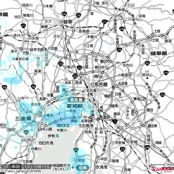 名古屋の天気(雨) 降水強度: 1.15(mm/h) 2015年02月13日 19時15分の雨雲 #雨雲bot #bot 名古屋の天気(雨) 降水強度: 1.15(mm/h) 2015年02月13日 19時15分の雨雲 #雨雲bot #bot