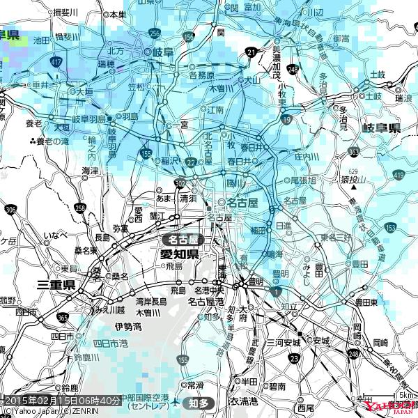 名古屋の天気(雨) 降水強度: 1.85(mm/h) 2015年02月15日 06時40分の雨雲 #雨雲bot #bot 名古屋の天気(雨) 降水強度: 1.85(mm/h) 2015年02月15日 06時40分の雨雲 #雨雲bot #bot