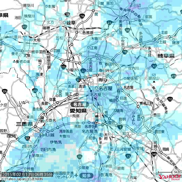 名古屋の天気(雨) 降水強度: 4.13(mm/h) 2015年02月17日 06時35分の雨雲 #雨雲bot #bot 名古屋の天気(雨) 降水強度: 4.13(mm/h) 2015年02月17日 06時35分の雨雲 #雨雲bot #bot