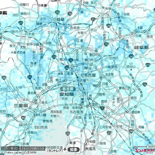 名古屋の天気(雨) 降水強度: 2.38(mm/h) 2015年02月26日 09時55分の雨雲 #雨雲bot #bot 名古屋の天気(雨) 降水強度: 2.38(mm/h) 2015年02月26日 09時55分の雨雲 #雨雲bot #bot