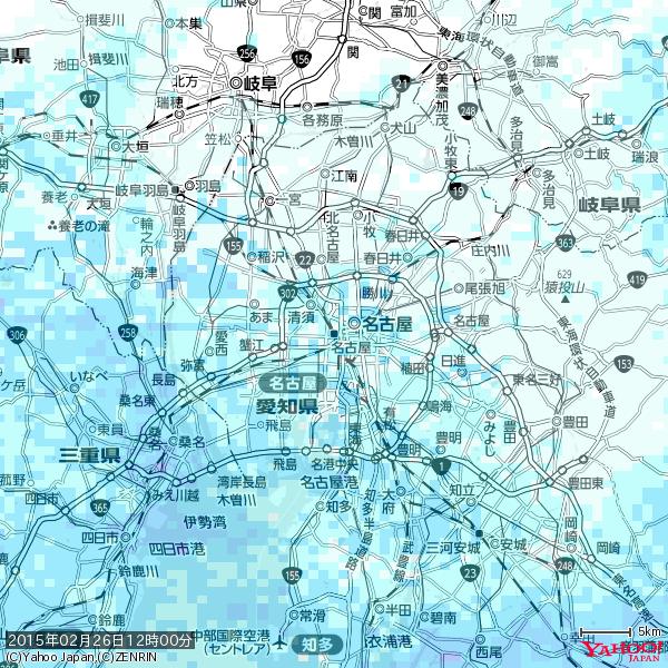 名古屋の天気(雨) 降水強度: 2.88(mm/h) 2015年02月26日 12時00分の雨雲 #雨雲bot #bot 名古屋の天気(雨) 降水強度: 2.88(mm/h) 2015年02月26日 12時00分の雨雲 #雨雲bot #bot