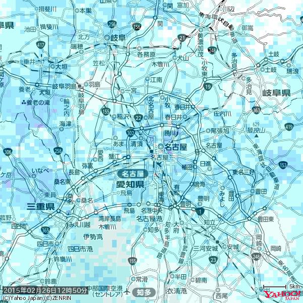 名古屋の天気(雨) 降水強度: 3.88(mm/h) 2015年02月26日 12時50分の雨雲 #雨雲bot #bot 名古屋の天気(雨) 降水強度: 3.88(mm/h) 2015年02月26日 12時50分の雨雲 #雨雲bot #bot