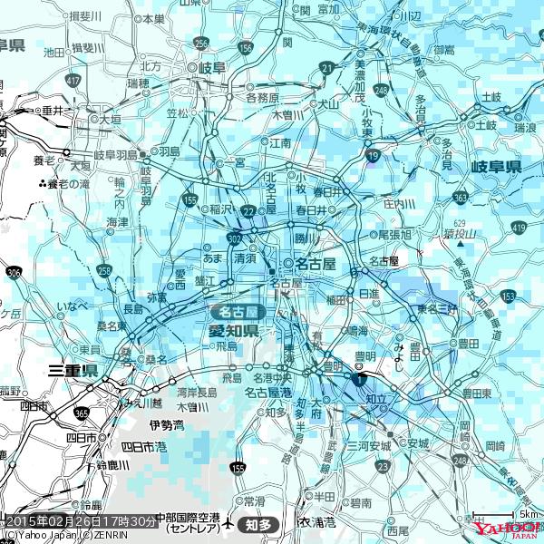名古屋の天気(雨) 降水強度: 2.88(mm/h) 2015年02月26日 17時30分の雨雲 #雨雲bot #bot 名古屋の天気(雨) 降水強度: 2.88(mm/h) 2015年02月26日 17時30分の雨雲 #雨雲bot #bot