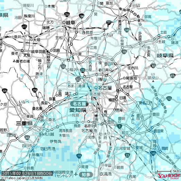 名古屋の天気(雨) 降水強度: 1.25(mm/h) 2015年02月26日 18時00分の雨雲 #雨雲bot #bot 名古屋の天気(雨) 降水強度: 1.25(mm/h) 2015年02月26日 18時00分の雨雲 #雨雲bot #bot