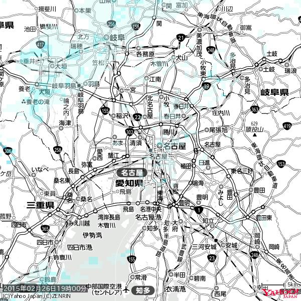 名古屋の天気(雨) 降水強度: 0.65(mm/h) 2015年02月26日 19時00分の雨雲 #雨雲bot #bot 名古屋の天気(雨) 降水強度: 0.65(mm/h) 2015年02月26日 19時00分の雨雲 #雨雲bot #bot