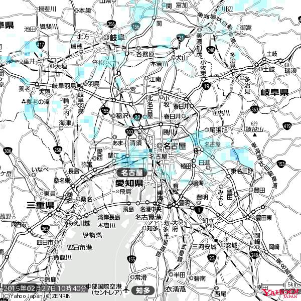 名古屋の天気(雨) 降水強度: 1.95(mm/h) 2015年02月27日 10時40分の雨雲 #雨雲bot #bot 名古屋の天気(雨) 降水強度: 1.95(mm/h) 2015年02月27日 10時40分の雨雲 #雨雲bot #bot