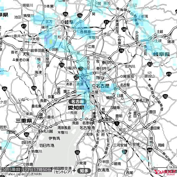 名古屋の天気(雨) 降水強度: 4.13(mm/h) 2015年02月27日 17時50分の雨雲 #雨雲bot #bot 名古屋の天気(雨) 降水強度: 4.13(mm/h) 2015年02月27日 17時50分の雨雲 #雨雲bot #bot