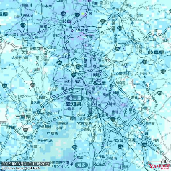 名古屋の天気(雨) 降水強度: 4.13(mm/h) 2015年03月01日 11時20分の雨雲 #雨雲bot #bot 名古屋の天気(雨) 降水強度: 4.13(mm/h) 2015年03月01日 11時20分の雨雲 #雨雲bot #bot