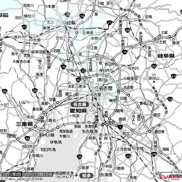 名古屋の天気(雨) 降水強度: 0.65(mm/h) 2015年03月07日 13時25分の雨雲 #雨雲bot #bot 名古屋の天気(雨) 降水強度: 0.65(mm/h) 2015年03月07日 13時25分の雨雲 #雨雲bot #bot