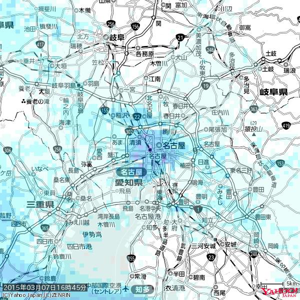 名古屋の天気(雨) 降水強度: 8.75(mm/h) 2015年03月07日 16時45分の雨雲 #雨雲bot #bot 名古屋の天気(雨) 降水強度: 8.75(mm/h) 2015年03月07日 16時45分の雨雲 #雨雲bot #bot
