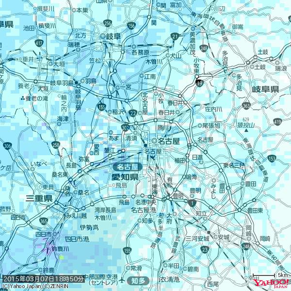 名古屋の天気(雨) 降水強度: 2.38(mm/h) 2015年03月07日 18時50分の雨雲 #雨雲bot #bot 名古屋の天気(雨) 降水強度: 2.38(mm/h) 2015年03月07日 18時50分の雨雲 #雨雲bot #bot