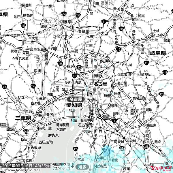 名古屋の天気(雨) 降水強度: 0.75(mm/h) 2015年03月16日 14時35分の雨雲 #雨雲bot #bot 名古屋の天気(雨) 降水強度: 0.75(mm/h) 2015年03月16日 14時35分の雨雲 #雨雲bot #bot