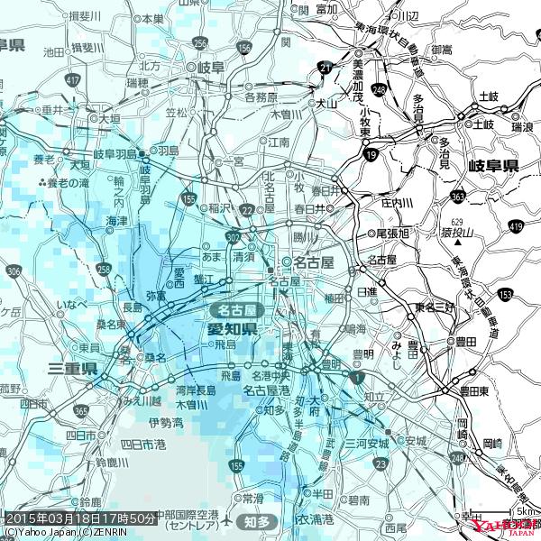 名古屋の天気(雨) 降水強度: 0.95(mm/h) 2015年03月18日 17時50分の雨雲 #雨雲bot #bot 名古屋の天気(雨) 降水強度: 0.95(mm/h) 2015年03月18日 17時50分の雨雲 #雨雲bot #bot