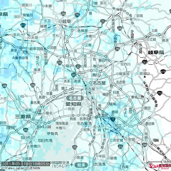 名古屋の天気(雨) 降水強度: 1.65(mm/h) 2015年03月18日 18時05分の雨雲 #雨雲bot #bot 名古屋の天気(雨) 降水強度: 1.65(mm/h) 2015年03月18日 18時05分の雨雲 #雨雲bot #bot