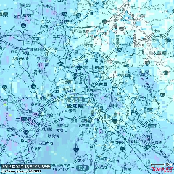 名古屋の天気(雨) 降水強度: 3.63(mm/h) 2015年03月18日 19時35分の雨雲 #雨雲bot #bot 名古屋の天気(雨) 降水強度: 3.63(mm/h) 2015年03月18日 19時35分の雨雲 #雨雲bot #bot
