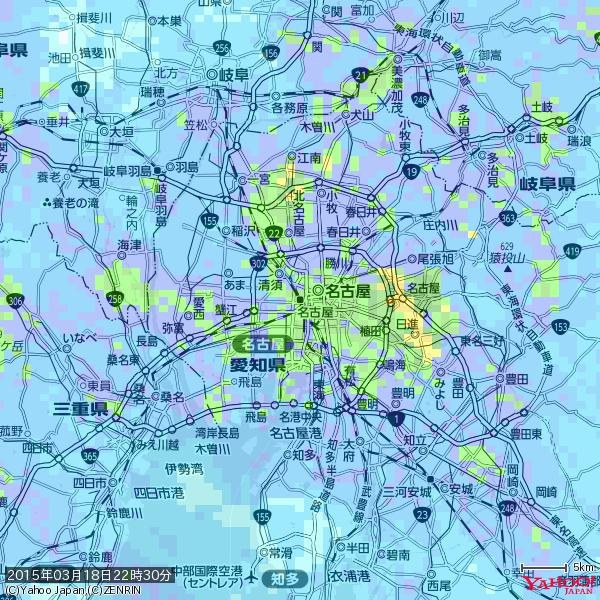 名古屋の天気(雨): やや強い雨 降水強度: 16.50(mm/h) 2015年03月18日 22時30分の雨雲 #雨雲bot #bot 名古屋の天気(雨): やや強い雨 降水強度: 16.50(mm/h) 2015年03月18日 22時30分の雨雲 #雨雲bot #bot