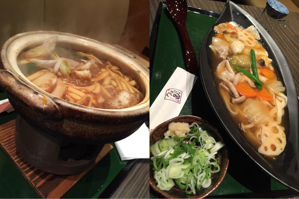 みそ煮込みきしめん & 五目あんかけきしめん at 宮きしめん 竹三郎 ラシック7階 みそ煮込みきしめん & 五目あんかけきしめん at 宮きしめん 竹三郎 ラシック7階