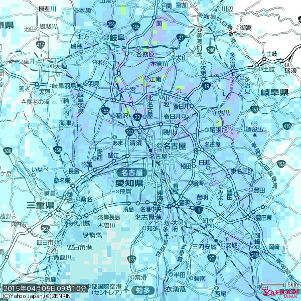 名古屋の天気(雨) 降水強度: 5.75(mm/h) 2015年04月05日 09時10分の雨雲 #雨雲bot #bot 名古屋の天気(雨) 降水強度: 5.75(mm/h) 2015年04月05日 09時10分の雨雲 #雨雲bot #bot