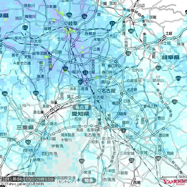 名古屋の天気(雨) 降水強度: 3.63(mm/h) 2015年04月05日 09時55分の雨雲 #雨雲bot #bot 名古屋の天気(雨) 降水強度: 3.63(mm/h) 2015年04月05日 09時55分の雨雲 #雨雲bot #bot