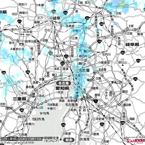 名古屋の天気(雨) 降水強度: 1.05(mm/h) 2015年05月04日 10時15分の雨雲 #雨雲bot #bot 名古屋の天気(雨) 降水強度: 1.05(mm/h) 2015年05月04日 10時15分の雨雲 #雨雲bot #bot