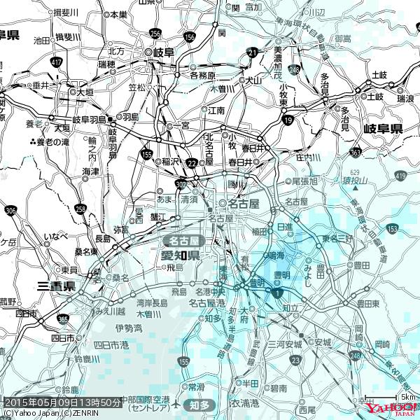 名古屋の天気(雨) 降水強度: 0.45(mm/h) 2015年05月09日 13時50分の雨雲 #雨雲bot #bot 名古屋の天気(雨) 降水強度: 0.45(mm/h) 2015年05月09日 13時50分の雨雲 #雨雲bot #bot