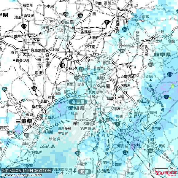 名古屋の天気(雨) 降水強度: 2.38(mm/h) 2015年05月19日 06時10分の雨雲 #雨雲bot #bot 名古屋の天気(雨) 降水強度: 2.38(mm/h) 2015年05月19日 06時10分の雨雲 #雨雲bot #bot