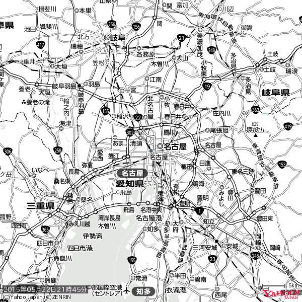 名古屋の天気(雨) 降水強度: 0.55(mm/h) 2015年05月22日 21時45分の雨雲 #雨雲bot #bot 名古屋の天気(雨) 降水強度: 0.55(mm/h) 2015年05月22日 21時45分の雨雲 #雨雲bot #bot