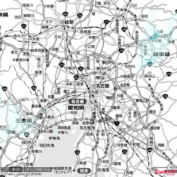 名古屋の天気(雨) 降水強度: 0.55(mm/h) 2015年05月29日 09時50分の雨雲 #雨雲bot #bot 名古屋の天気(雨) 降水強度: 0.55(mm/h) 2015年05月29日 09時50分の雨雲 #雨雲bot #bot