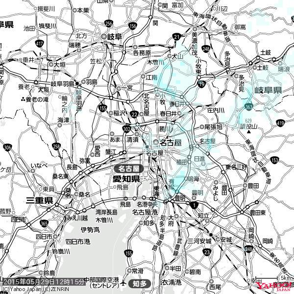 名古屋の天気(雨) 降水強度: 0.55(mm/h) 2015年05月29日 12時15分の雨雲 #雨雲bot #bot 名古屋の天気(雨) 降水強度: 0.55(mm/h) 2015年05月29日 12時15分の雨雲 #雨雲bot #bot