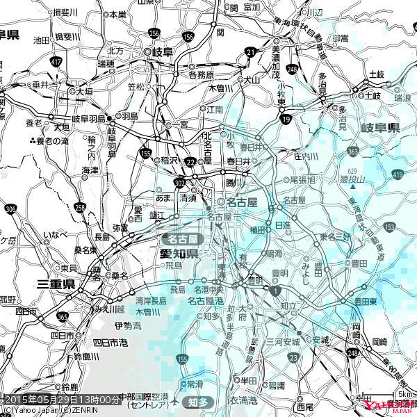 名古屋の天気(雨) 降水強度: 0.75(mm/h) 2015年05月29日 13時00分の雨雲 #雨雲bot #bot 名古屋の天気(雨) 降水強度: 0.75(mm/h) 2015年05月29日 13時00分の雨雲 #雨雲bot #bot