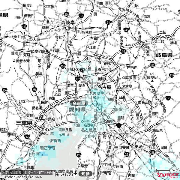 名古屋の天気(雨) 降水強度: 0.55(mm/h) 2015年06月03日 12時10分の雨雲 #雨雲bot #bot 名古屋の天気(雨) 降水強度: 0.55(mm/h) 2015年06月03日 12時10分の雨雲 #雨雲bot #bot