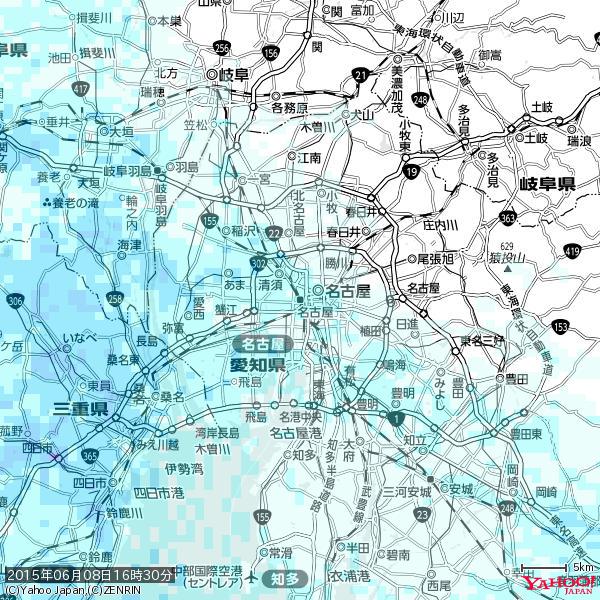 名古屋の天気(雨) 降水強度: 1.45(mm/h) 2015年06月08日 16時30分の雨雲 #雨雲bot #bot 名古屋の天気(雨) 降水強度: 1.45(mm/h) 2015年06月08日 16時30分の雨雲 #雨雲bot #bot