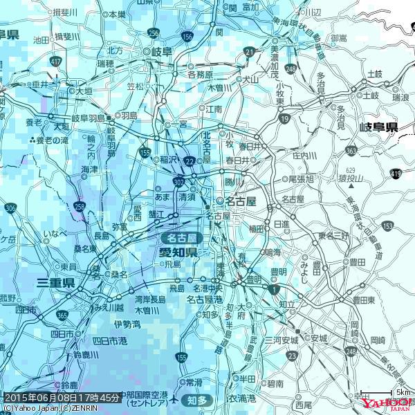 名古屋の天気(雨) 降水強度: 1.55(mm/h) 2015年06月08日 17時45分の雨雲 #雨雲bot #bot 名古屋の天気(雨) 降水強度: 1.55(mm/h) 2015年06月08日 17時45分の雨雲 #雨雲bot #bot