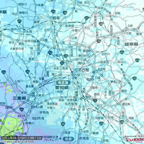 名古屋の天気(雨) 降水強度: 3.38(mm/h) 2015年06月08日 20時15分の雨雲 #雨雲bot #bot 名古屋の天気(雨) 降水強度: 3.38(mm/h) 2015年06月08日 20時15分の雨雲 #雨雲bot #bot