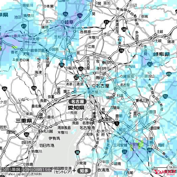 名古屋の天気(雨) 降水強度: 2.13(mm/h) 2015年06月09日 08時15分の雨雲 #雨雲bot #bot 名古屋の天気(雨) 降水強度: 2.13(mm/h) 2015年06月09日 08時15分の雨雲 #雨雲bot #bot