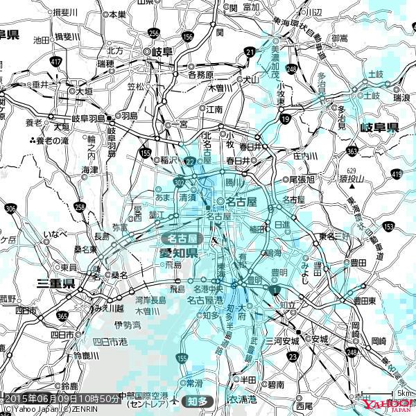 名古屋の天気(雨) 降水強度: 1.95(mm/h) 2015年06月09日 10時50分の雨雲 #雨雲bot #bot 名古屋の天気(雨) 降水強度: 1.95(mm/h) 2015年06月09日 10時50分の雨雲 #雨雲bot #bot