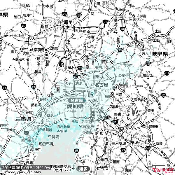 名古屋の天気(雨) 降水強度: 0.75(mm/h) 2015年06月09日 12時10分の雨雲 #雨雲bot #bot 名古屋の天気(雨) 降水強度: 0.75(mm/h) 2015年06月09日 12時10分の雨雲 #雨雲bot #bot