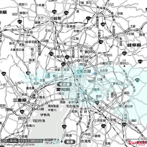 名古屋の天気(雨) 降水強度: 0.75(mm/h) 2015年06月11日 13時50分の雨雲 #雨雲bot #bot 名古屋の天気(雨) 降水強度: 0.75(mm/h) 2015年06月11日 13時50分の雨雲 #雨雲bot #bot