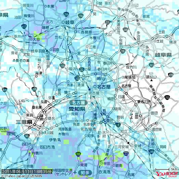 名古屋の天気(雨) 降水強度: 4.13(mm/h) 2015年06月11日 18時35分の雨雲 #雨雲bot #bot 名古屋の天気(雨) 降水強度: 4.13(mm/h) 2015年06月11日 18時35分の雨雲 #雨雲bot #bot